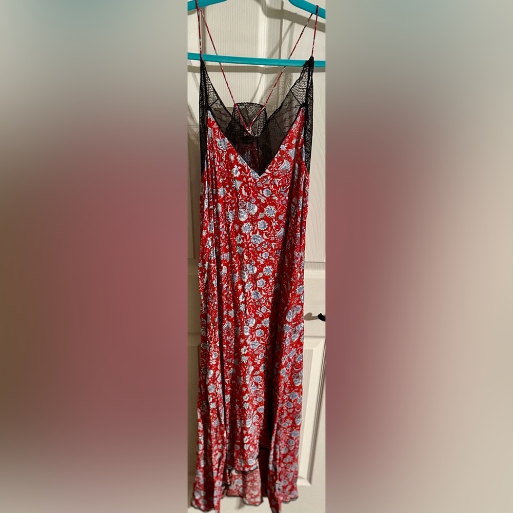 ‼️RARE‼️🎸ZADIG & VOLTAIRE🎸🔥NWOT🔥 FLORAL-PRINT HANDKERCHIEF-HEM DRESS— S - Picture 16 of 16